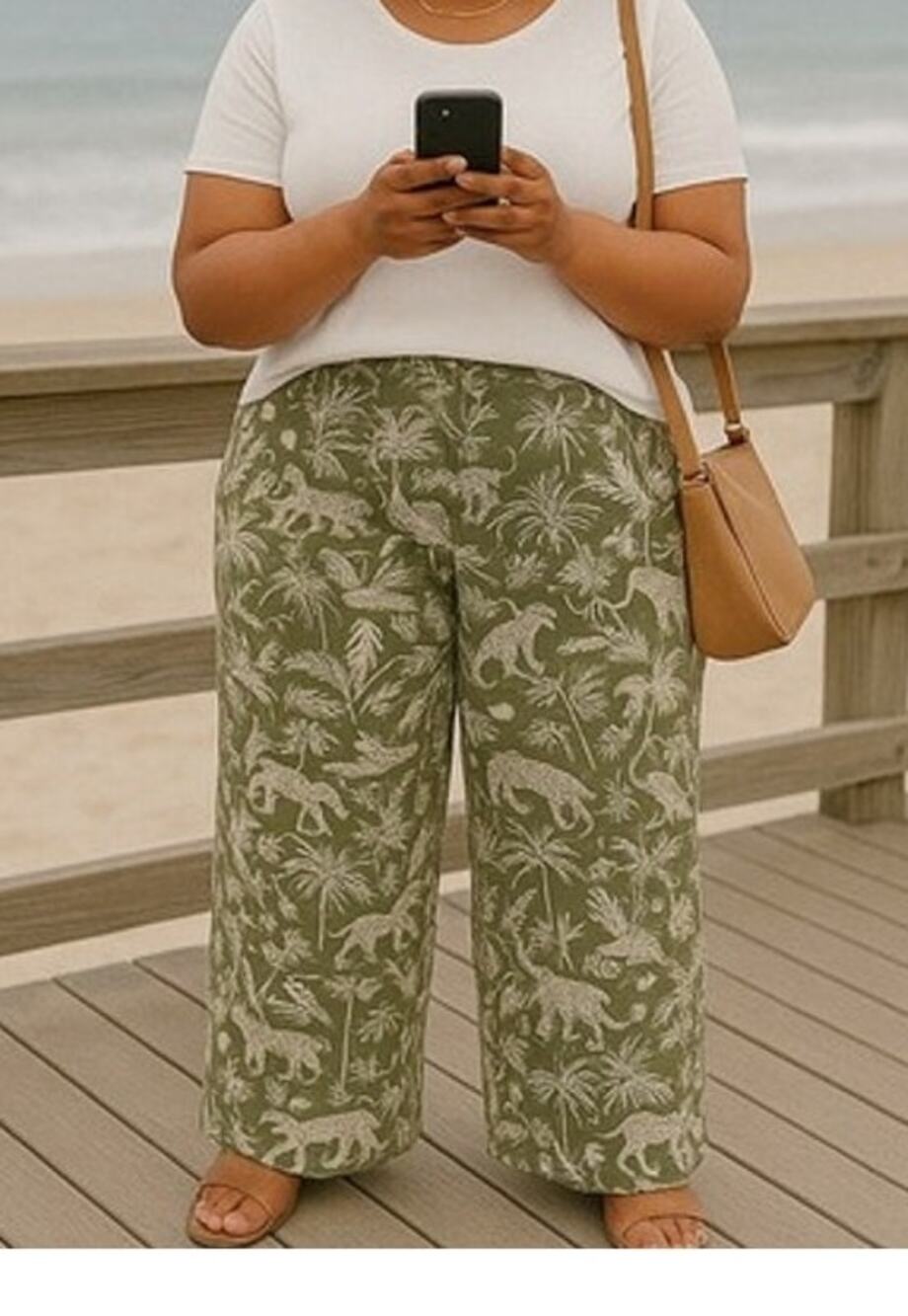Chico's NWT Wide Leg Pullon Ankle Tropical Cheetah Village Print Size 4 (US 20)